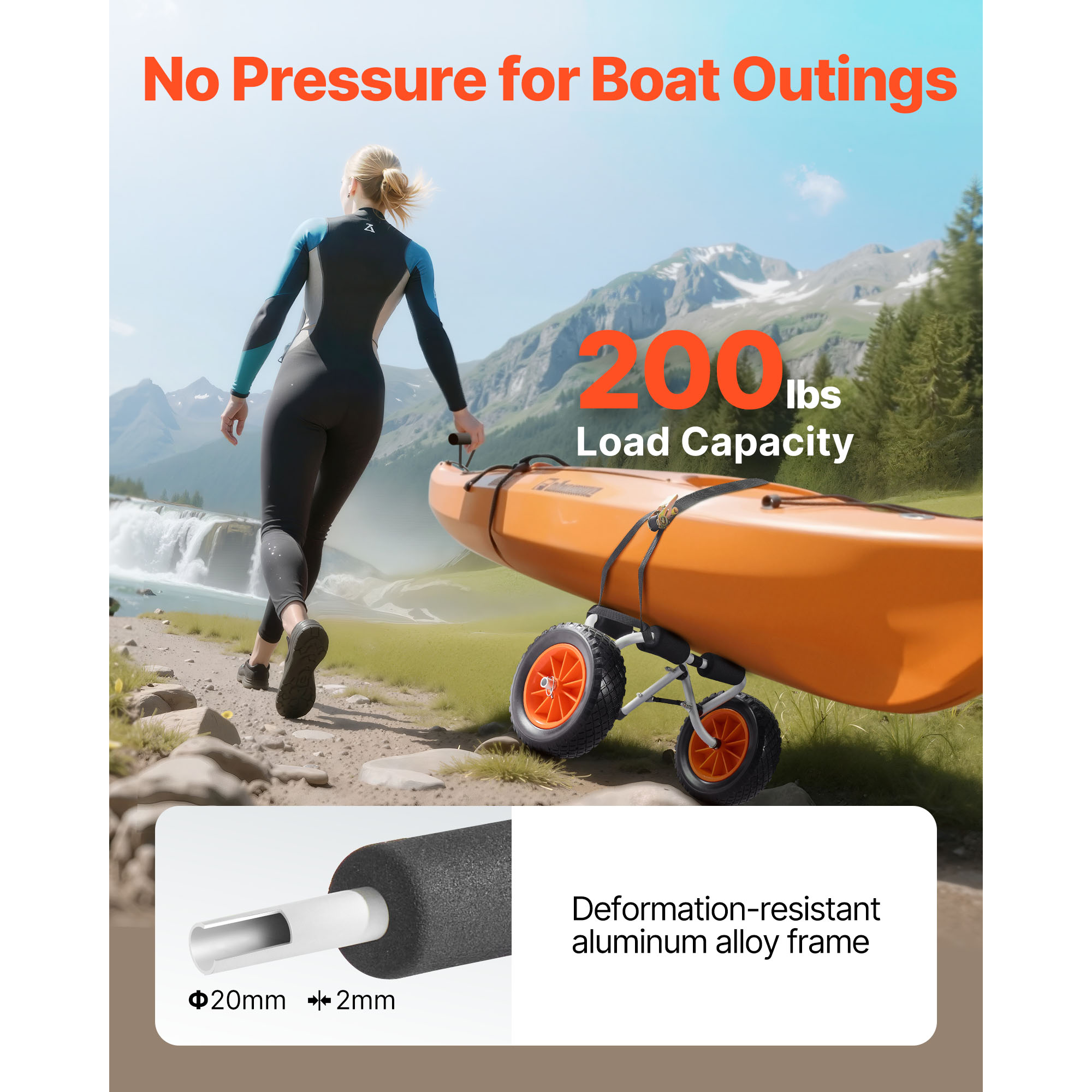 รถเข็นเรือคายัค SucceBuy 200 ป - Fishing Kayak Cart บทวิจารณ์และราคา